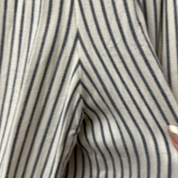 American Eagle Outfitters Black Striped High Waist Wide Leg Pants Women’s Medium - Picture 3 of 10
